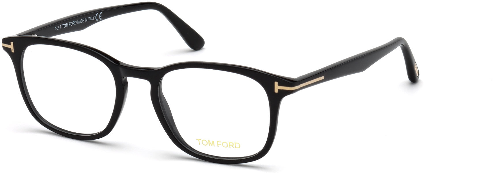 Tom Ford FT5505-F Geometric Eyeglasses 001-001 - Shiny Black