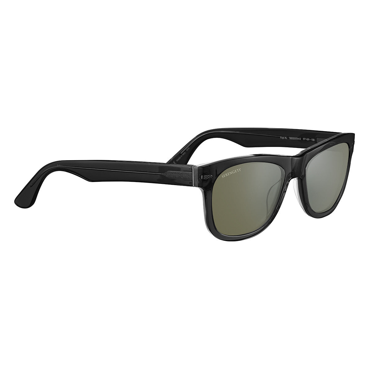 Serengeti Foyt Large Sunglasses  Shiny Black Transparent Layer Large