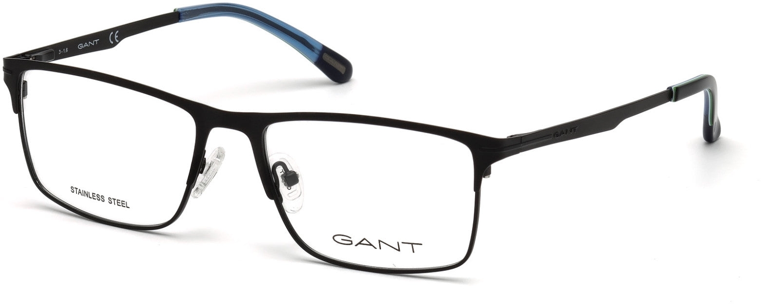Gant GA3128 Rectangular Eyeglasses 002-002 - Matte Black
