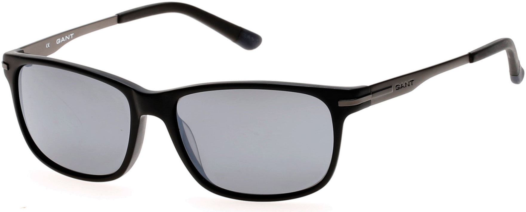 Gant GA7030 Rectangular Sunglasses 02C-02C - Matte Black, Smoke Mirror Lens