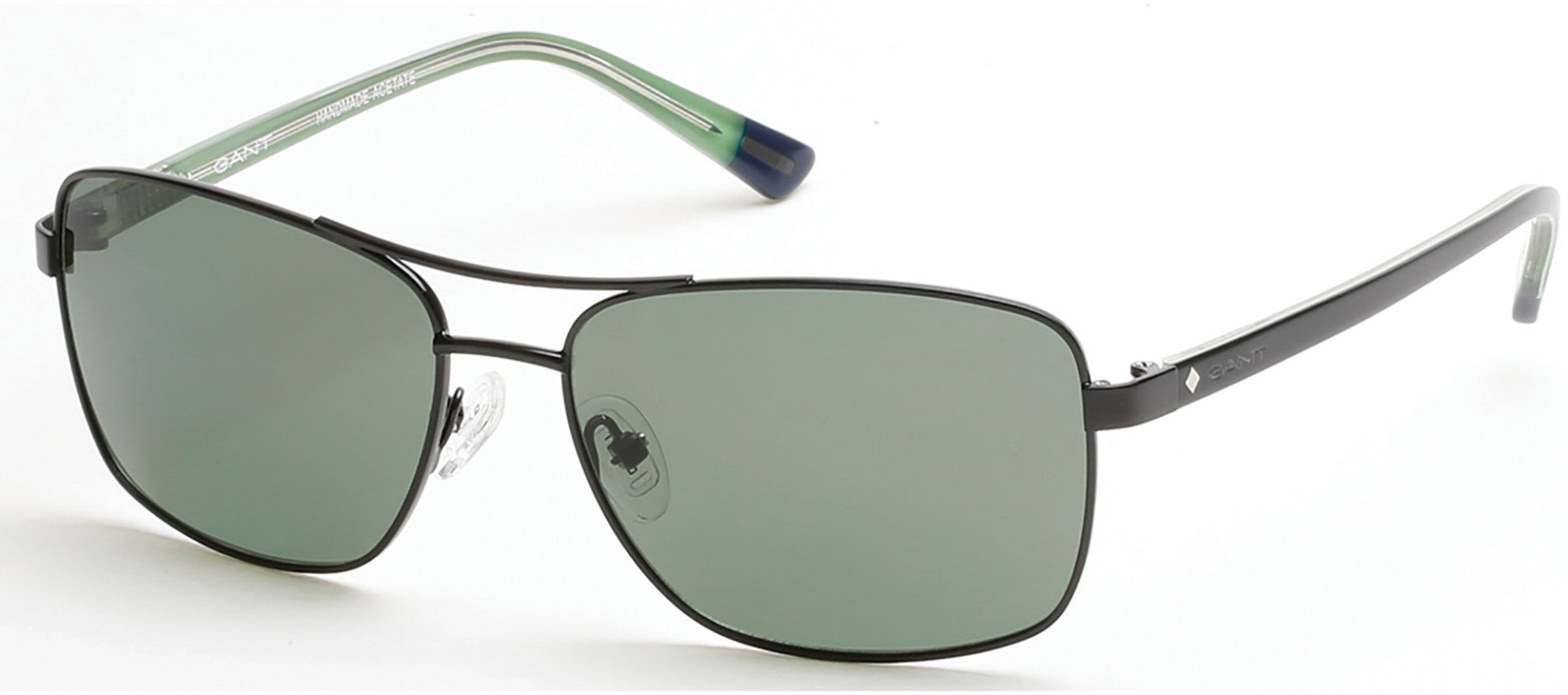 Gant GA7063 Navigator Sunglasses 01N-01N - Black, Green Lens
