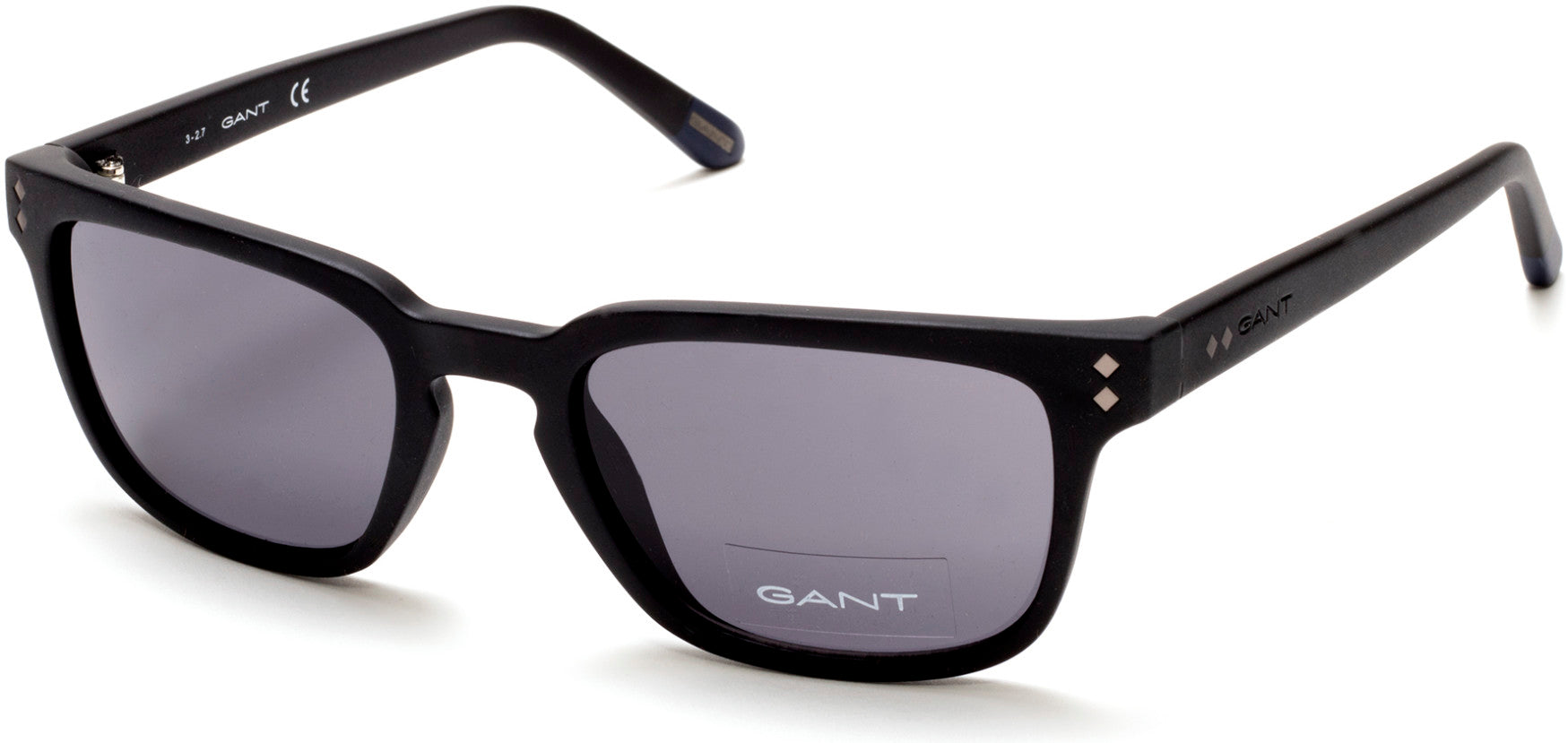 Gant GA7080 Rectangular Sunglasses 02A-02A - Matte Black / Smoke