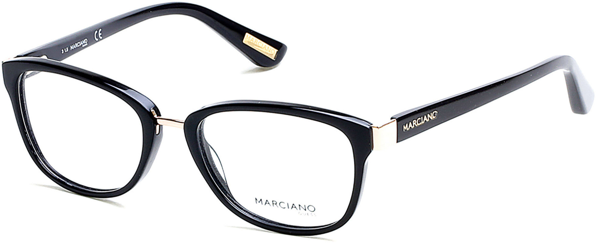 Guess By Marciano GM0286 Rectangular Eyeglasses 001-001 - Shiny Black