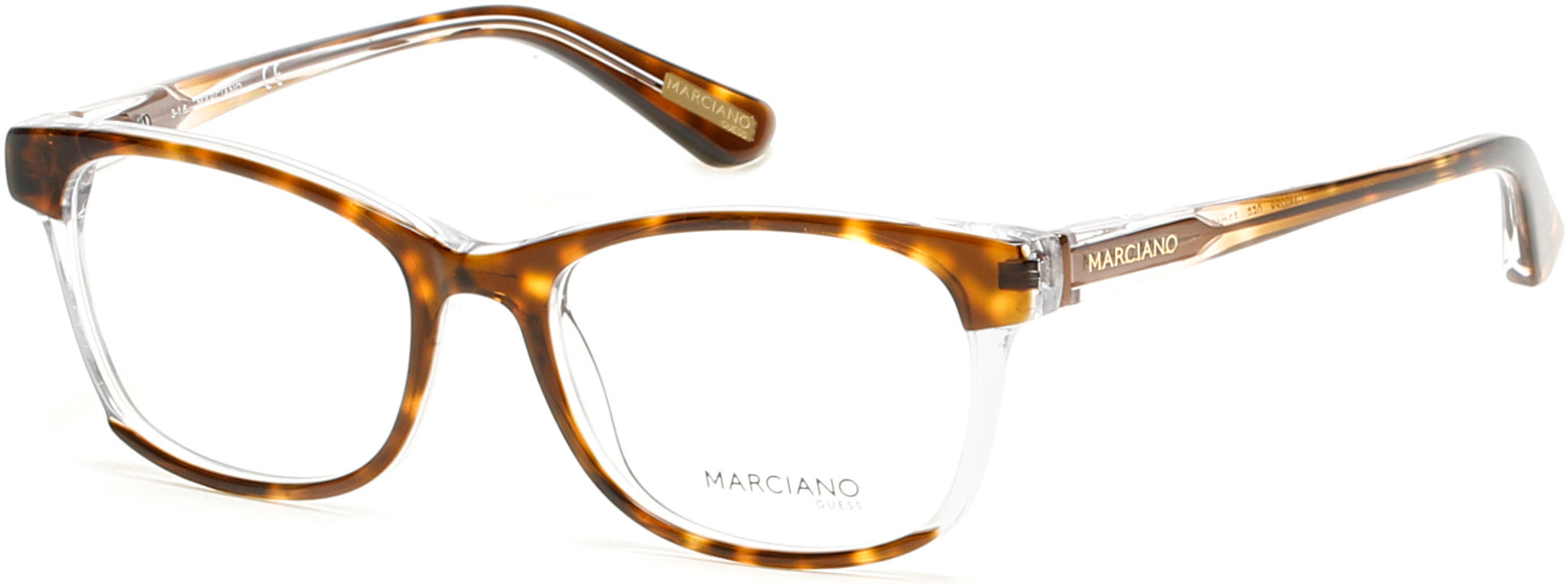 Guess By Marciano GM0288 Geometric Eyeglasses 056-056 - Havana/other