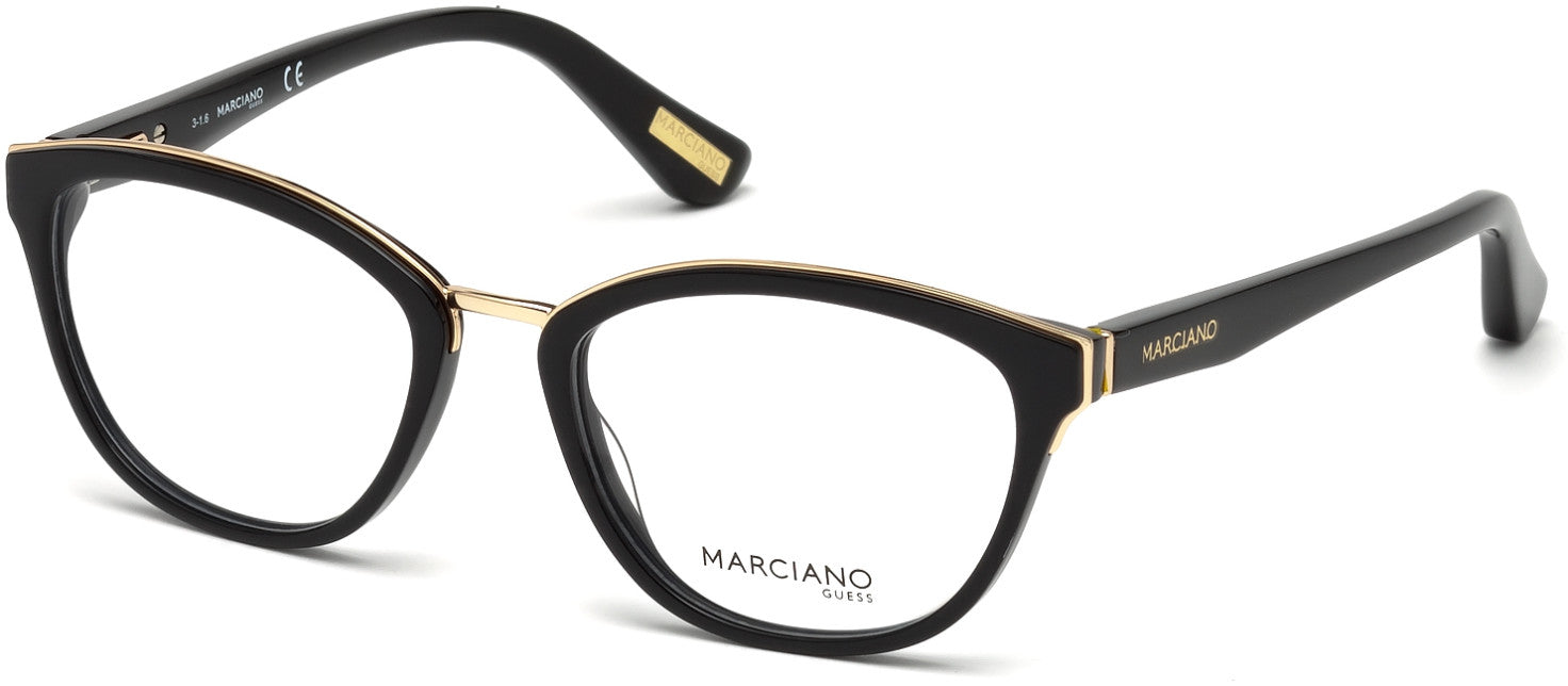 Guess By Marciano GM0302 Geometric Eyeglasses 001-001 - Shiny Black