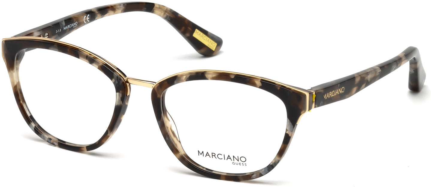 Guess By Marciano GM0302 Geometric Eyeglasses 053-053 - Blonde Havana