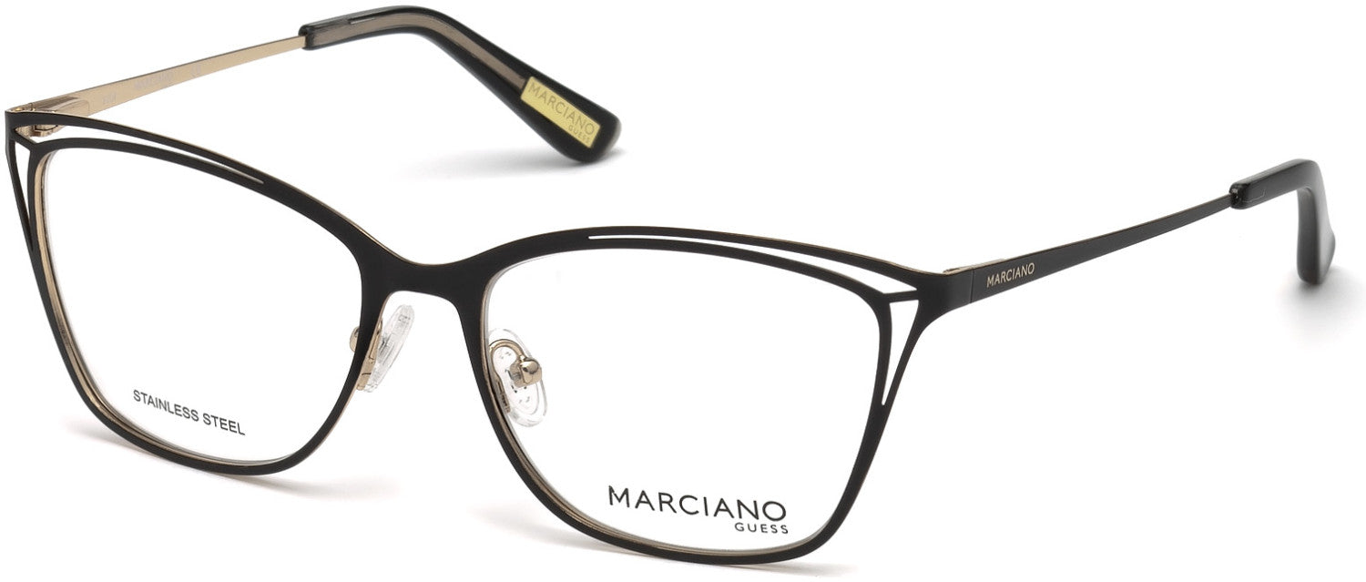 Guess By Marciano GM0310 Geometric Eyeglasses 002-002 - Matte Black