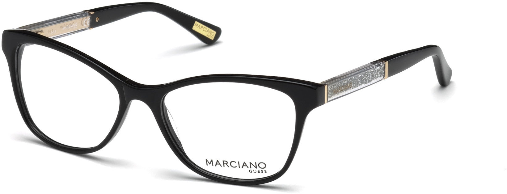 Guess By Marciano GM0313 Geometric Eyeglasses 001-001 - Shiny Black