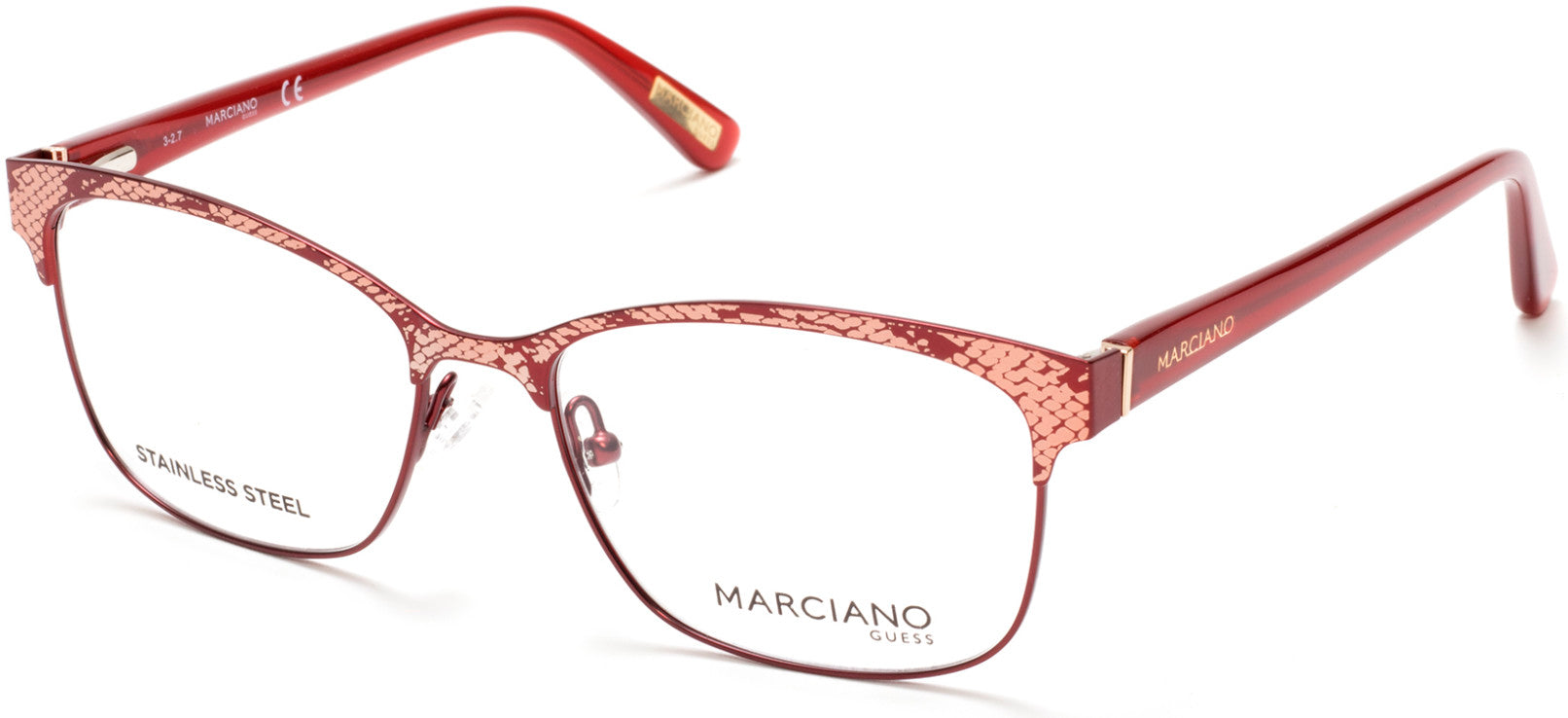 Guess By Marciano GM0318 Square Eyeglasses 070-070 - Matte Bordeaux