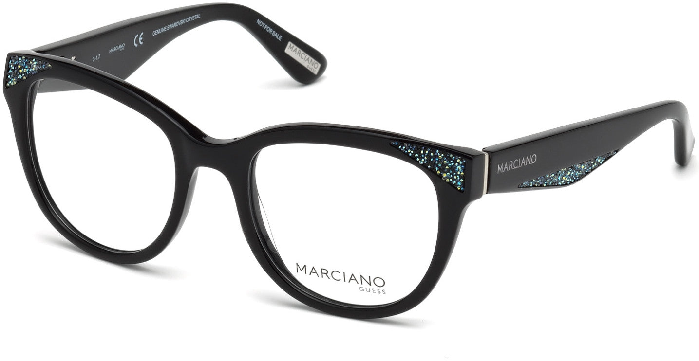 Guess By Marciano GM0319 Round Eyeglasses 001-001 - Shiny Black