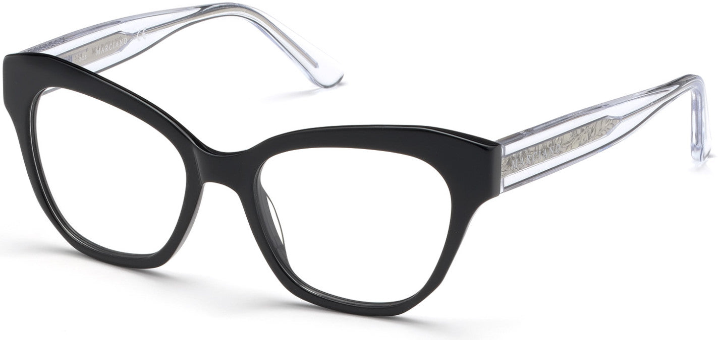 Guess By Marciano GM0339 Geometric Eyeglasses 001-001 - Shiny Black