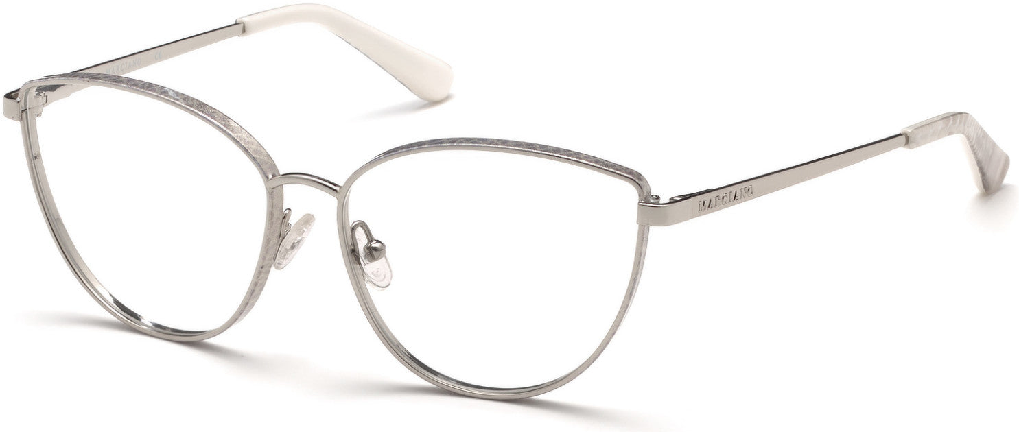 Guess By Marciano GM0345 Cat Eyeglasses 010-010 - Shiny Light Nickeltin