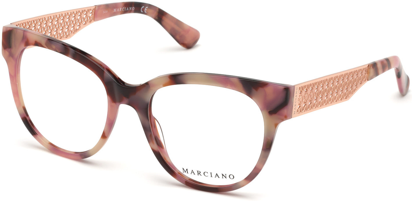 Guess By Marciano GM0357 Round Eyeglasses 074-074 - Pink 