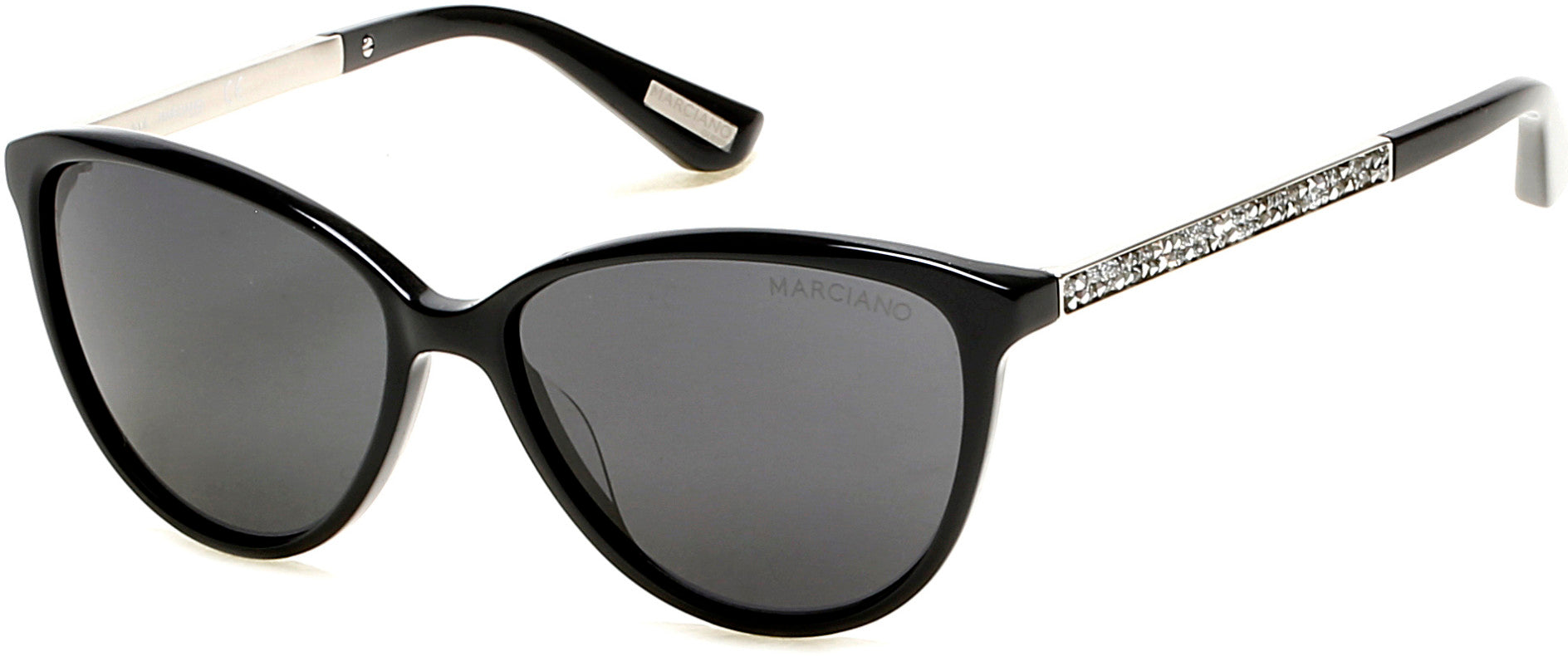 Guess By Marciano GM0755 Cat Sunglasses 01A-01A - Shiny Black/smoke Lens