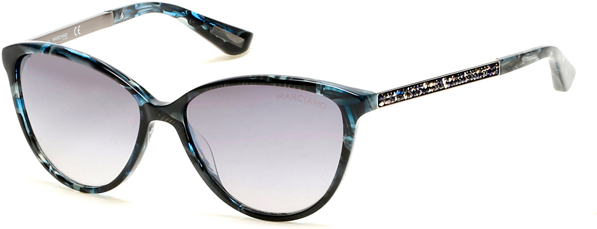 Guess By Marciano GM0755 Cat Sunglasses 90C-90C - Blue Multi/ Smoke Gradient With Light Flash Lens