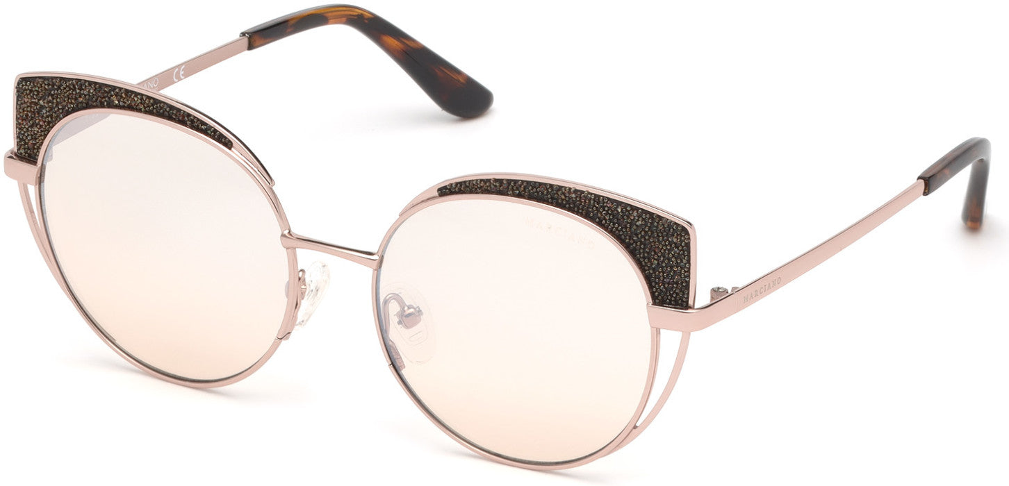 Guess By Marciano GM0796 Cat Sunglasses 28Z-28Z - Shiny Rose Gold / Gradient Lenses