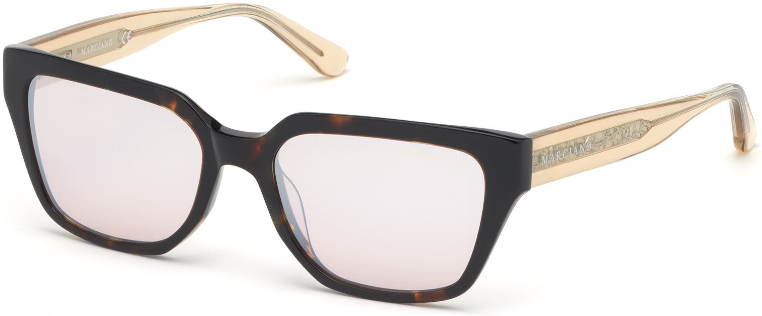 Guess By Marciano GM0799 Geometric Sunglasses 52F-52F - Dark Havana / Gradient Brown Lenses