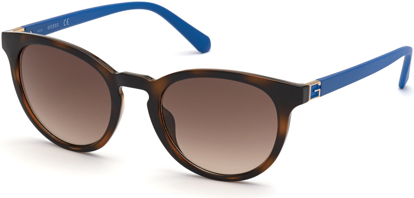 Guess GU00005 Round Sunglasses 52F-52F - Dark Havana / Gradient Brown