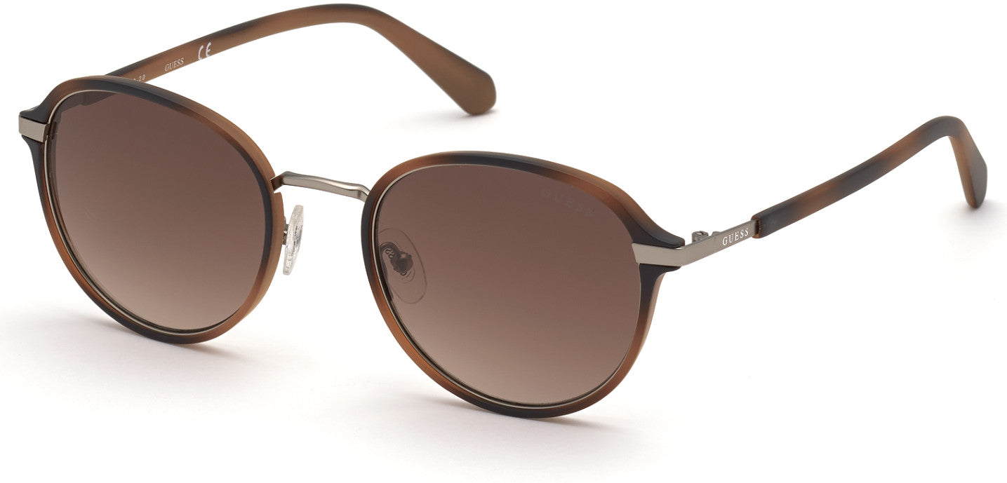Guess GU00031 Round Sunglasses 53F-53F - Blonde Havana / Gradient Brown