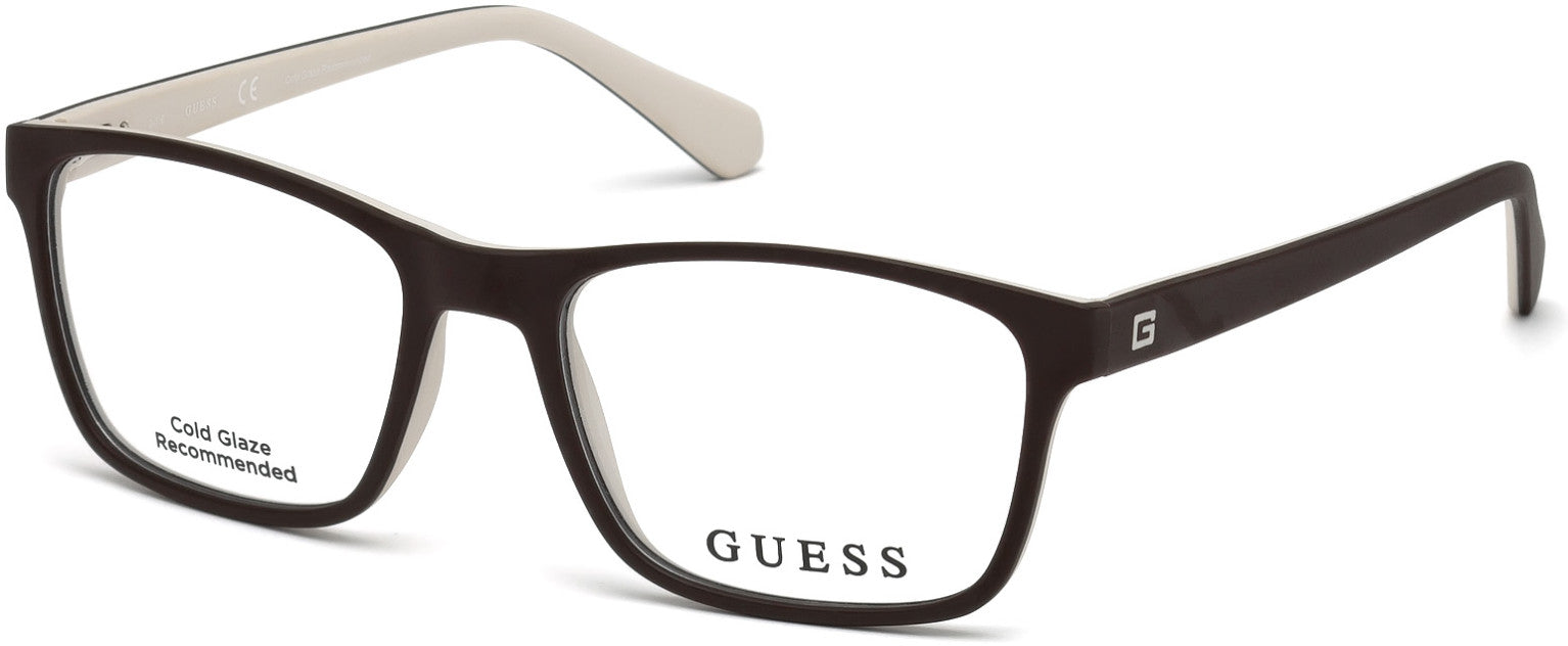 Guess GU1908 Geometric Eyeglasses 048-048 - Shiny Dark Brown