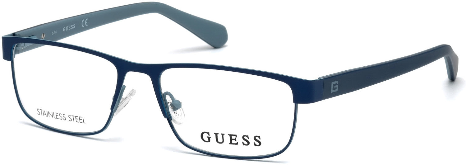 Guess GU1910 Geometric Eyeglasses 091-091 - Matte Blue