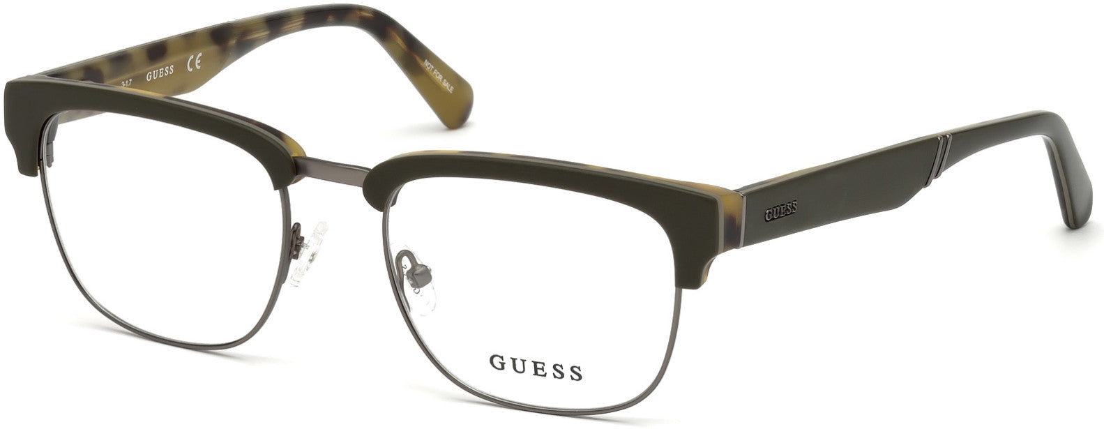 Guess GU1942 Browline Eyeglasses 097-097 - Matte Dark Green