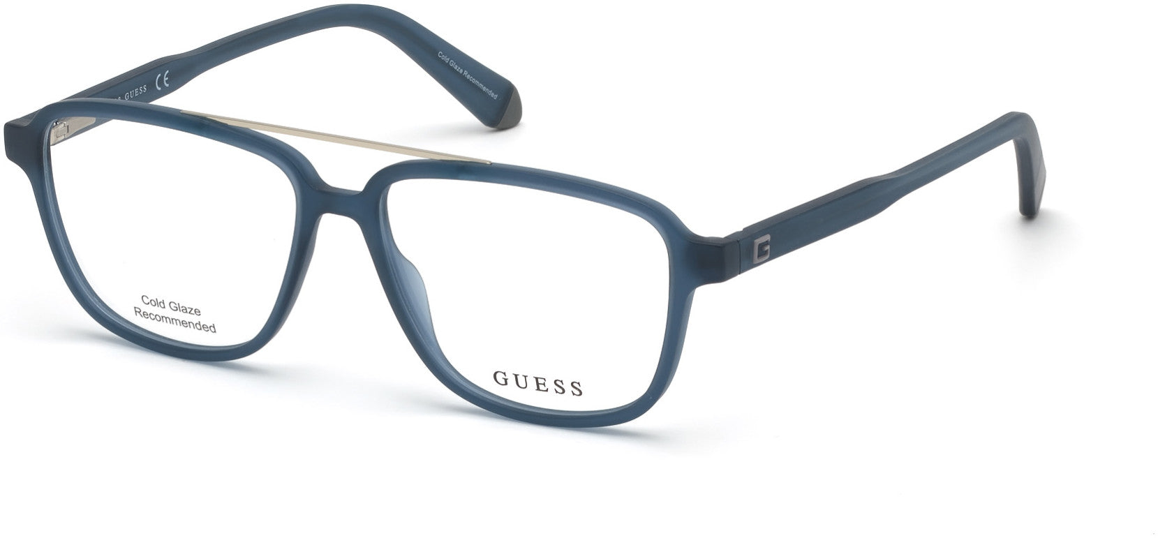 Guess GU1975-F Geometric Eyeglasses 091-091 - Matte Blue