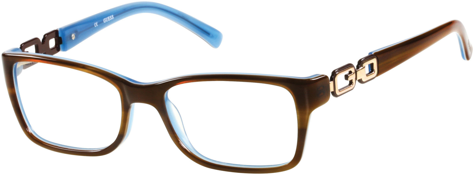 Guess GU2406 Eyeglasses E50-E50 - Brown / Blue