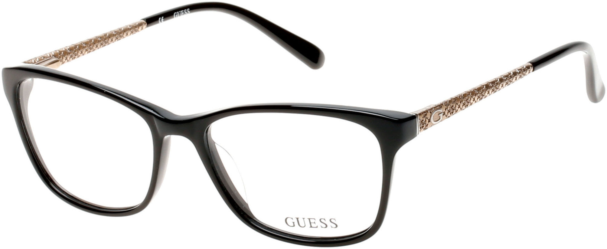 Guess GU2500 Square Eyeglasses 001-001 - Shiny Black