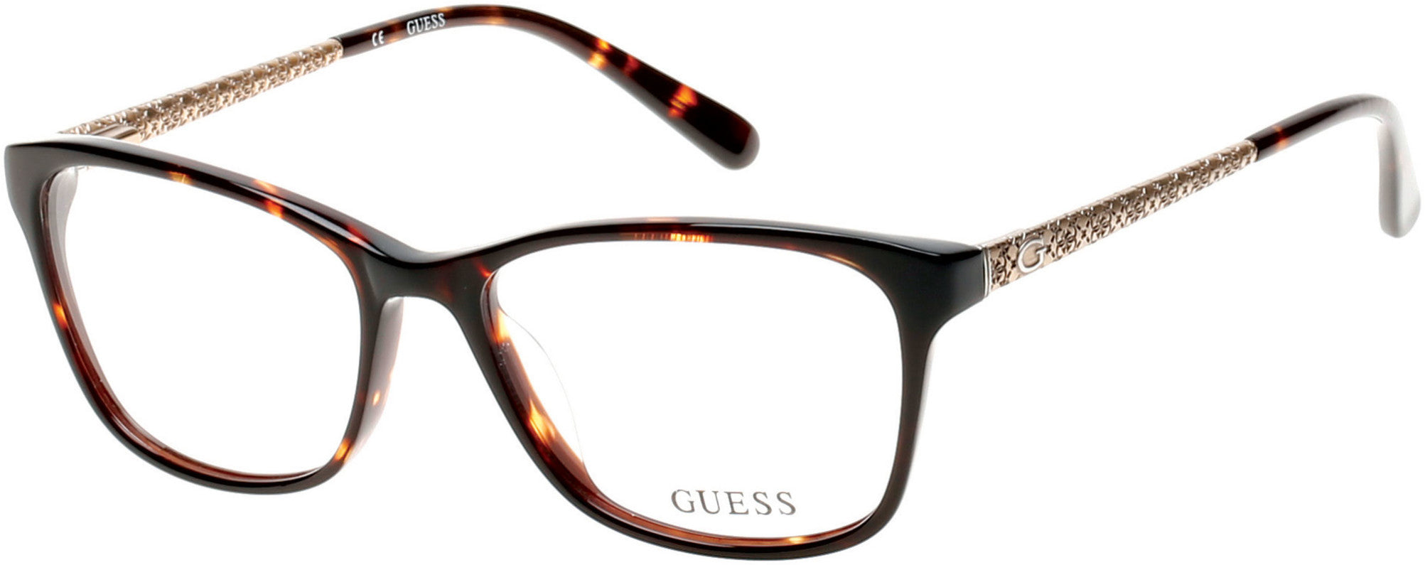 Guess GU2500 Square Eyeglasses 052-052 - Dark Havana