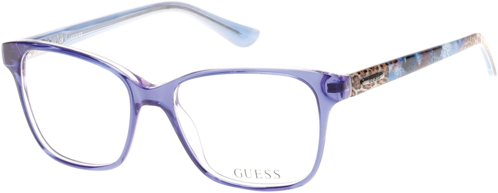 Guess GU2506 Square Eyeglasses 090-090 - Shiny Blue