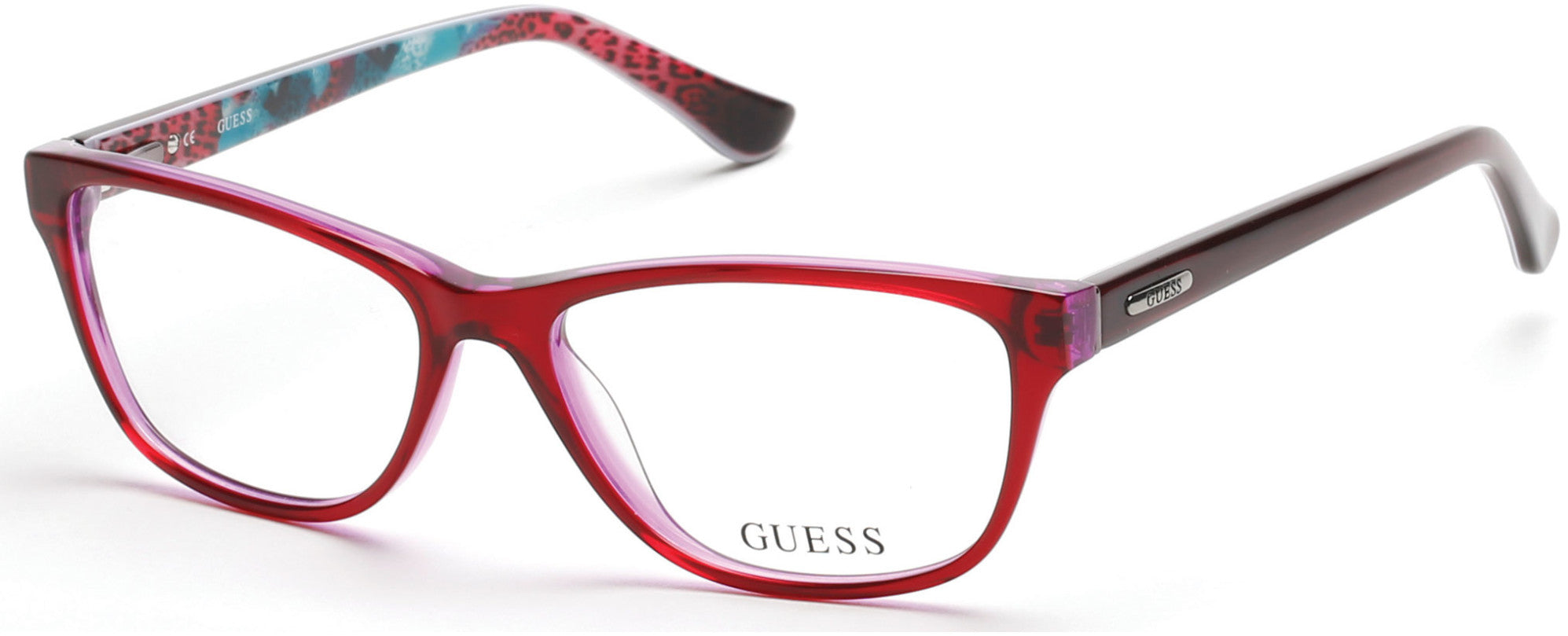 Guess GU2513 Rectangular Eyeglasses 068-068 - Red/other