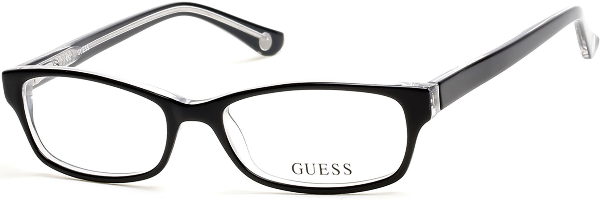 Guess GU2517 Rectangular Eyeglasses 003-003 - Black/crystal