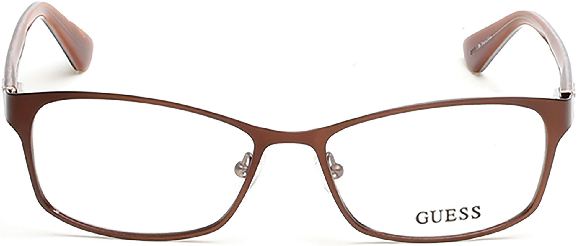Guess GU2521 Rectangular Eyeglasses 049-049 - Matte Dark Brown