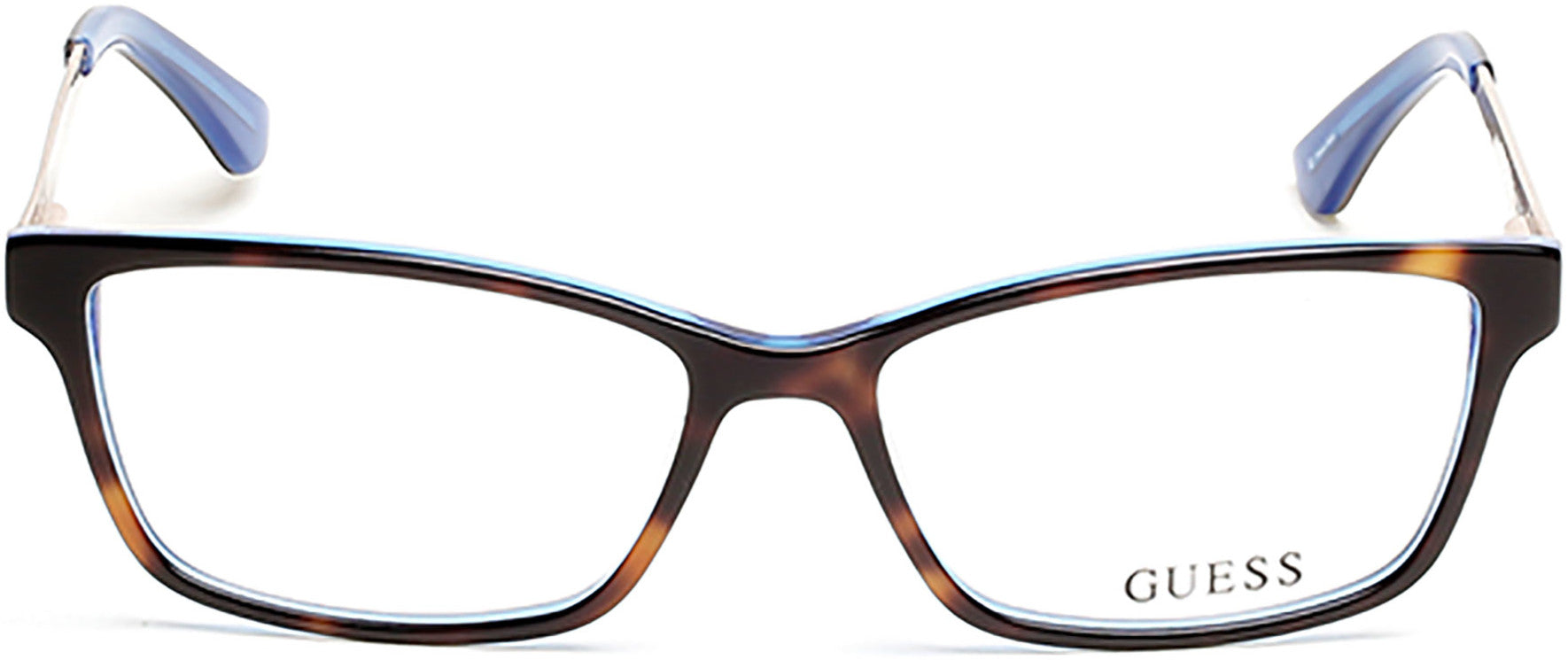 Guess GU2538 Rectangular Eyeglasses 052-052 - Dark Havana