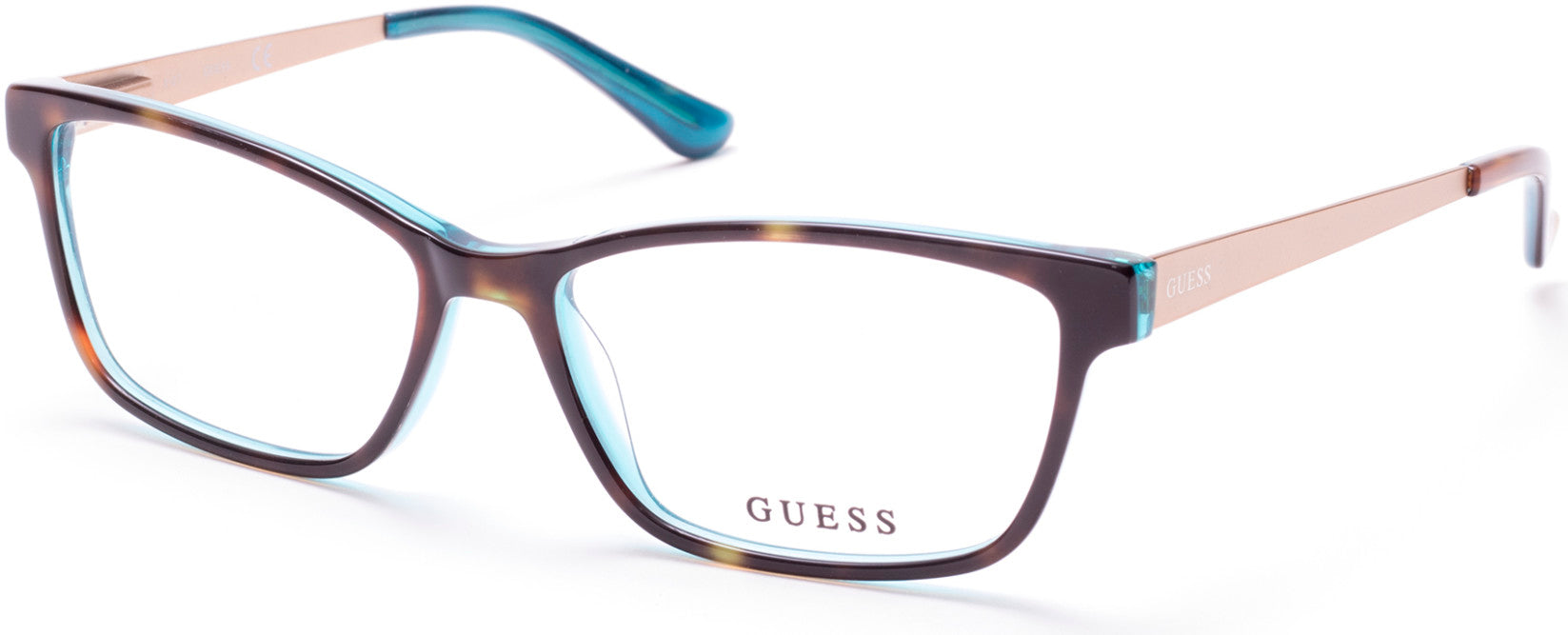 Guess GU2538 Rectangular Eyeglasses 056-056 - Havana