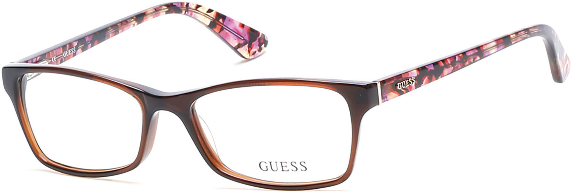 Guess GU2549-F Geometric Eyeglasses 050-050 - Dark Brown