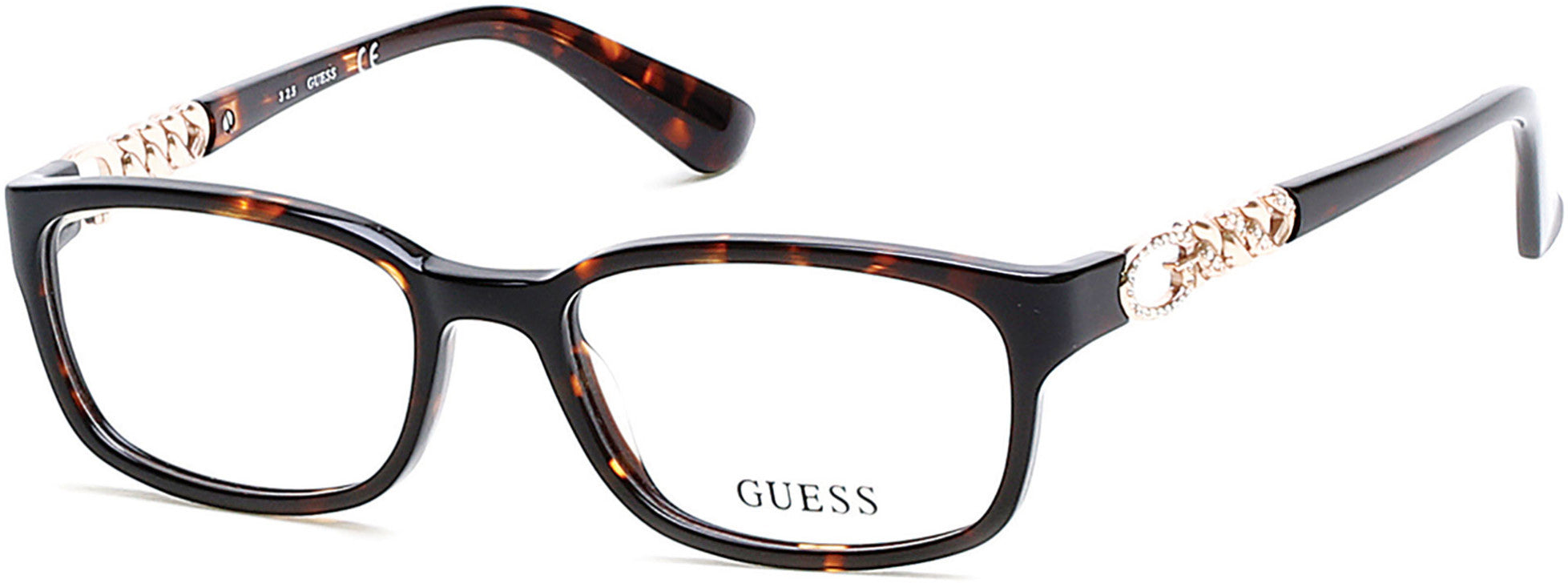 Guess GU2558 Geometric Eyeglasses 050-050 - Dark Brown/other