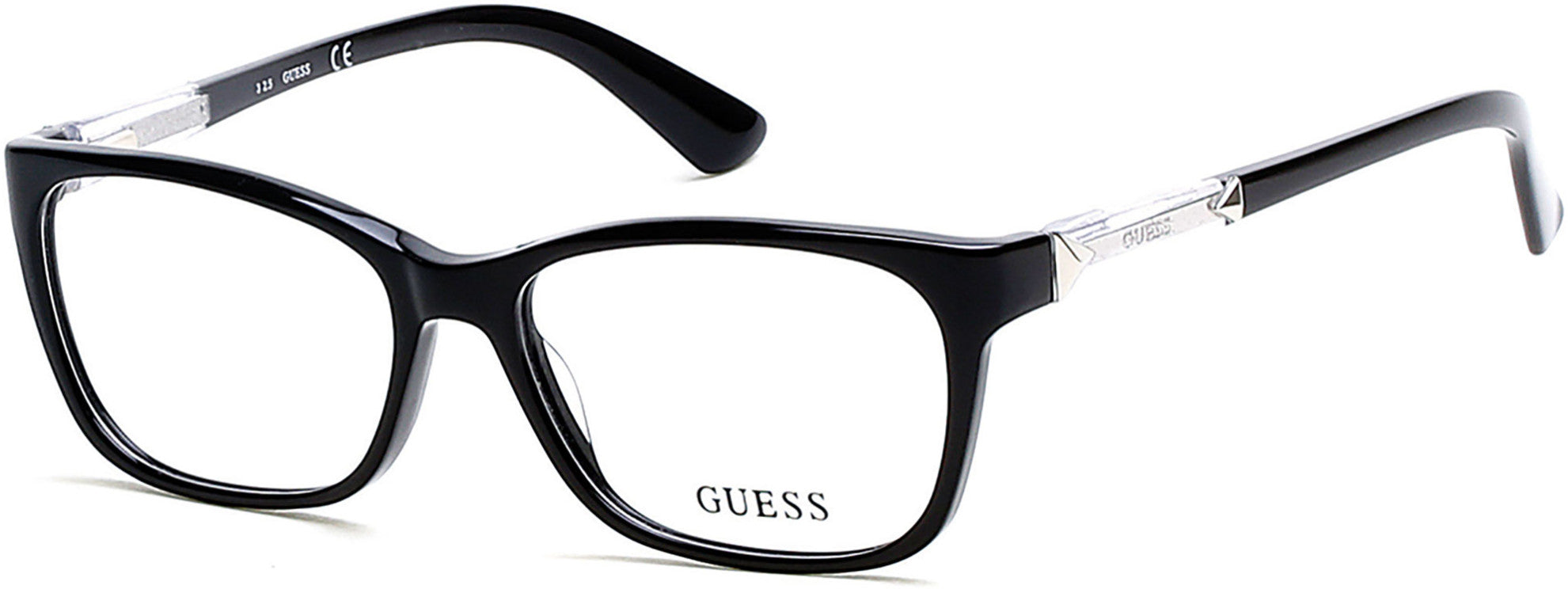 Guess GU2561-F Geometric Eyeglasses 001-001 - Shiny Black