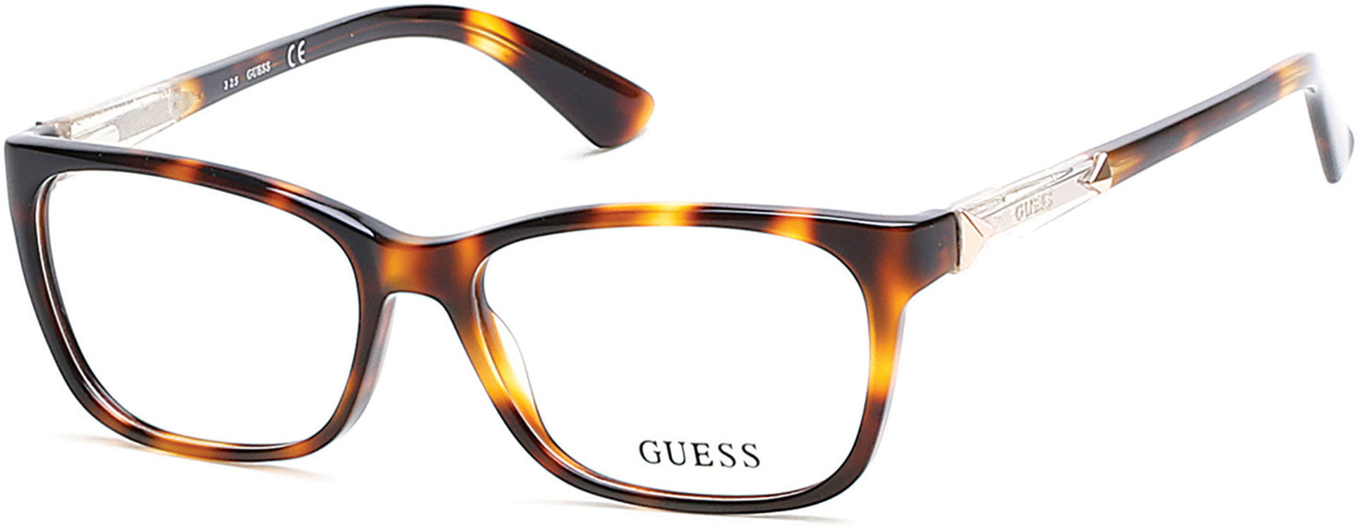 Guess GU2561-F Geometric Eyeglasses 052-052 - Dark Havana