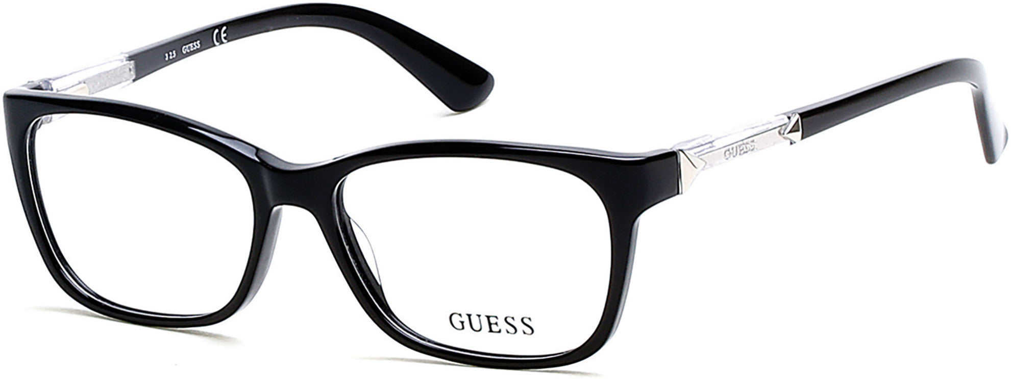Guess GU2561 Geometric Eyeglasses 090-001 - Shiny Black