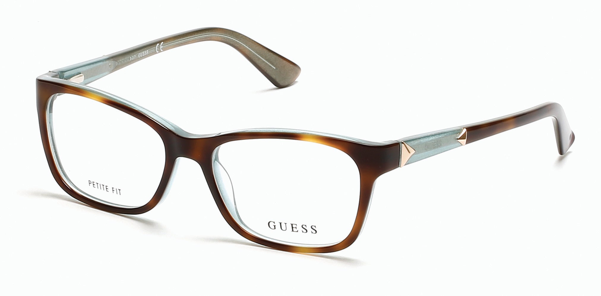 Guess GU2561 Geometric Eyeglasses 055-055 - Coloured Havana