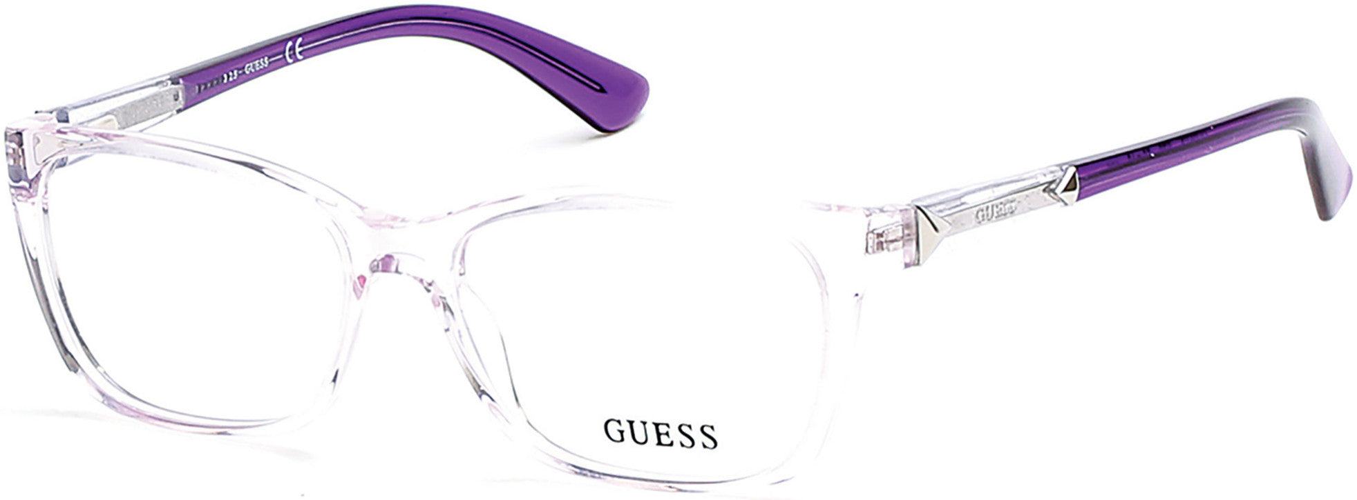 Guess GU2561 Geometric Eyeglasses 078-078 - Shiny Lilac