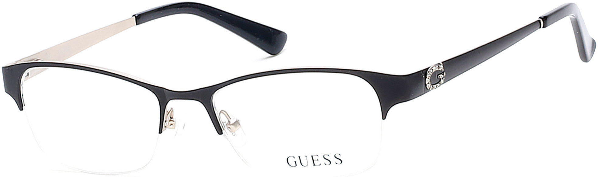 Guess GU2567 Round Eyeglasses 002-002 - Matte Black