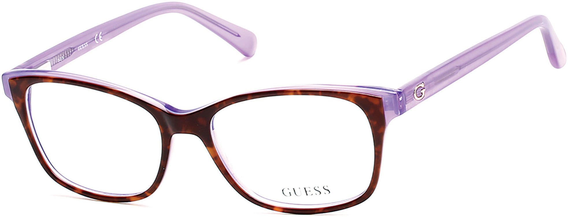 Guess GU2582 Geometric Eyeglasses 052-052 - Dark Havana