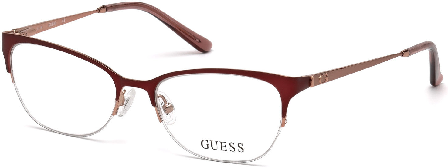 Guess GU2584 Cat Eyeglasses 070-070 - Matte Bordeaux