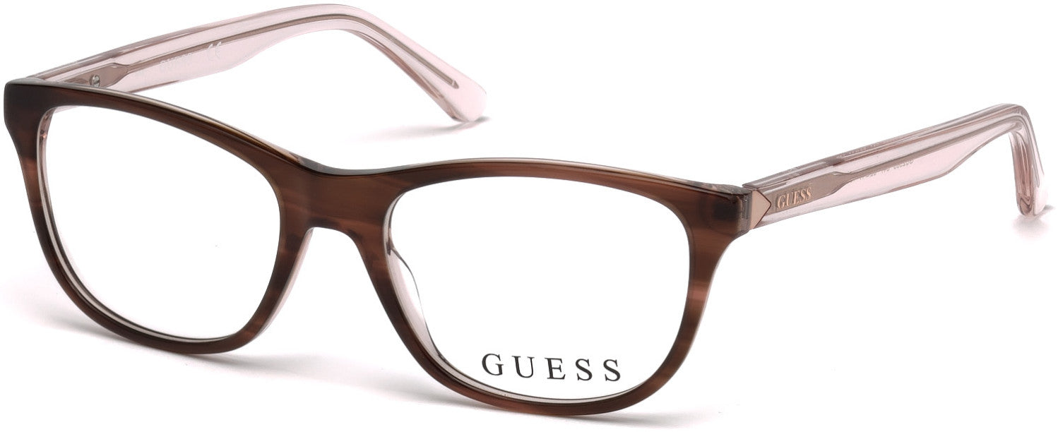 Guess GU2585 Geometric Eyeglasses 047-047 - Light Brown/other