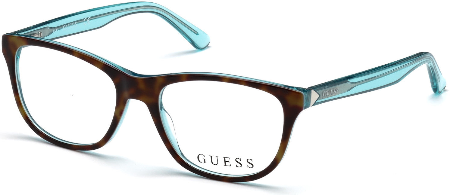 Guess GU2585 Geometric Eyeglasses 056-056 - Havana/other