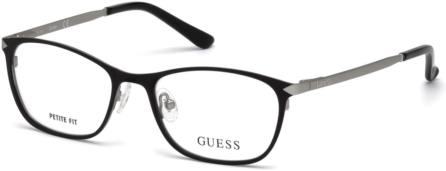 Guess GU2587 Geometric Eyeglasses 002-002 - Matte Black