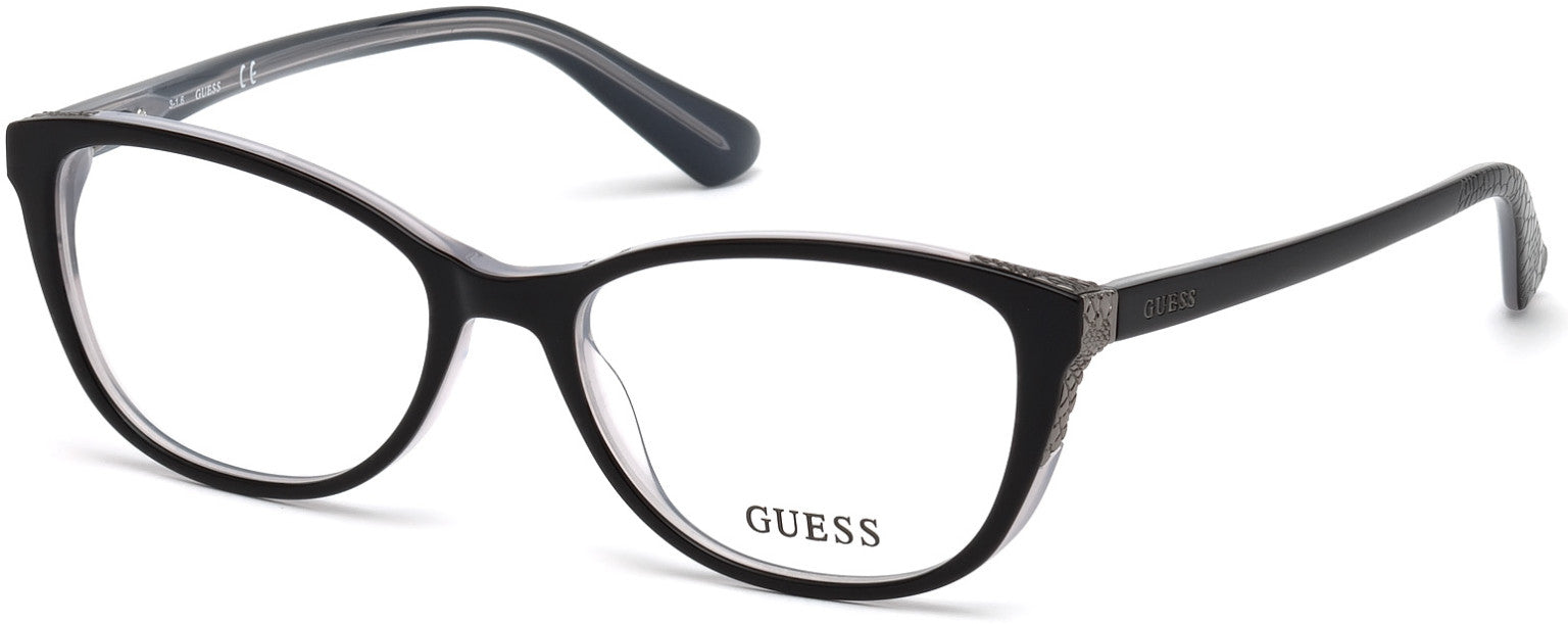 Guess GU2589 Geometric Eyeglasses 068-001 - Shiny Black